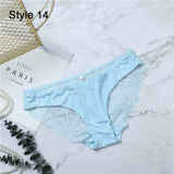Fashion Women's Sexy Lace Panties Seamless Underwear Briefs Leopard Ice Silk for Girls Bikini Cotton Crotch Transparent Lingerie