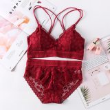 Women Lace Bra Sets Seamless Underwear Backless Vest Sexy Panties Padded Bralette Lingerie Ultrathin Briefs Female Intimates #F