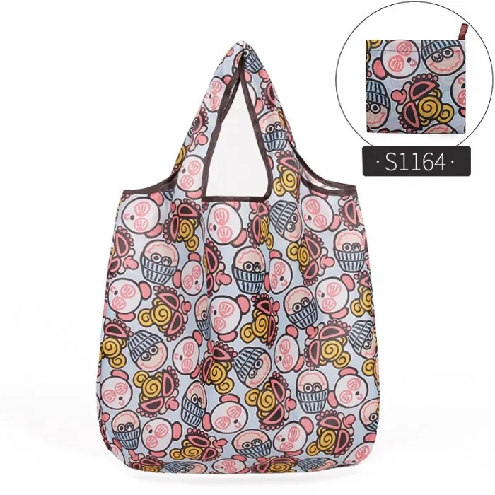 Folding Shopping Bag Eco Friendly Ladies Gift Foldable Reusable Tote Bag Portable Travel Shoulder Bag Small Size