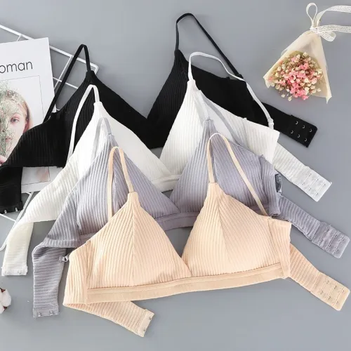 DeRuiLaDy Soft Bralette Deep V Seamless Bras For Women Thin Strap Wireless Push Up Bra Comfort Underwear Ladies Sexy Lingerie