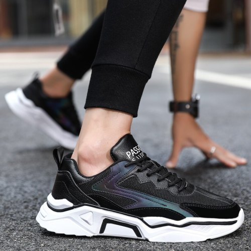 Breathing Running Shoes Men Reflective Tide Shoes Special Casual Shoes with Hollow Bottom Wear-resistant Jogging Men