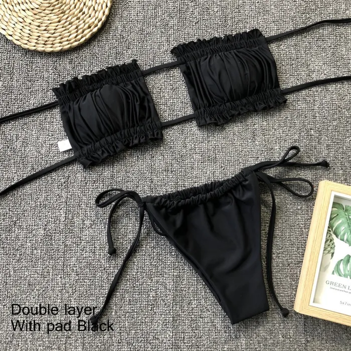 Sexy Micro Women Bikini 2020 Mujer Swimsuit Bandeau Bikinis Set Two-piece Swimwear Push Up Bathing Suit Female Beachwear Biquini