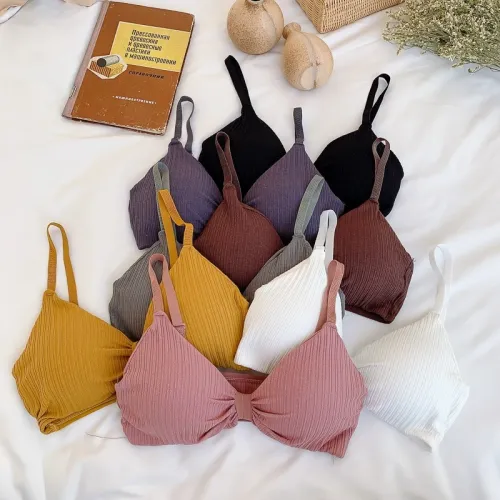 Sexy Bra Push Up Bras For Women Lingerie Wire Free Bra Solid Color Cotton Bralette Seamless Underwear Female Brassiere BH