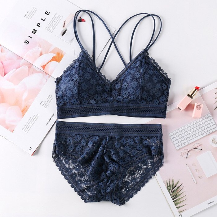 Beauty Back Sexy Women's Underwear Set Transparent Lace Push-up Bra and Panty Sets Female Brassiere Embroidery Lingerie Set
