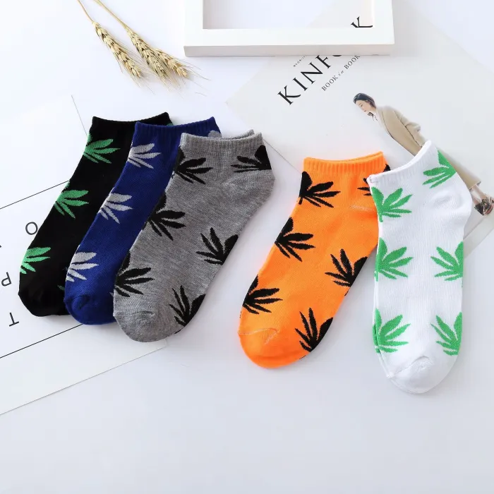 22 Styles 5 Pairs/lot Men Summer Cotton Socks Solid Color Striped Animals Ship Socks Fashionable Male Ankle Socks