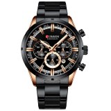 Mens Watches Fashion Casual Clock Stainless Steel Top Brand Luxury Sports Chronograph Quartz Watch Man