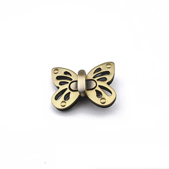 Butterfly Shaped Twist Turn Lock Metal Purse Lock Closure for DIY Handbag Shoulder Bag Purse