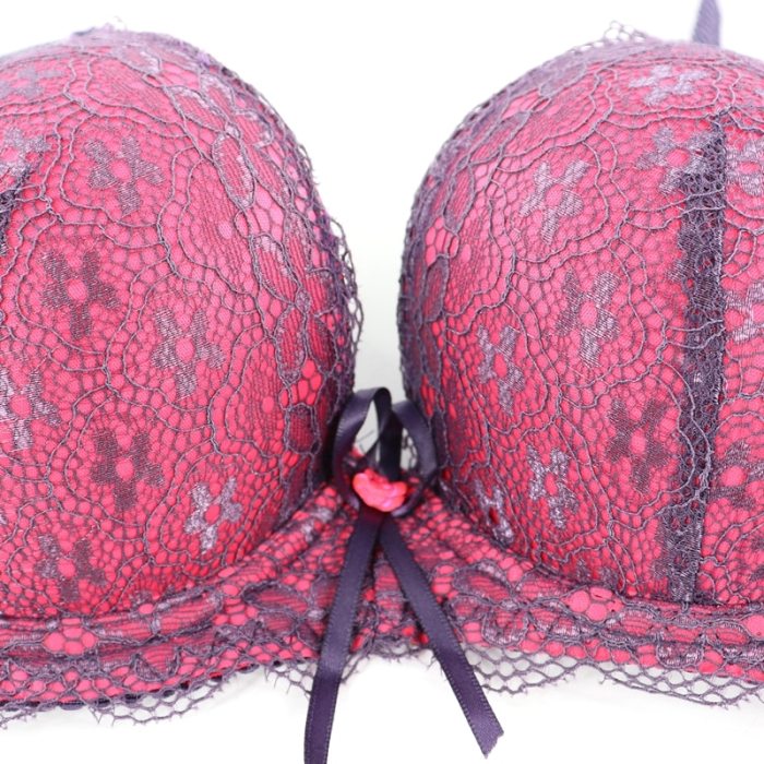 PariFairy Sexy Lace Adjusted Straps Bra Women Padded Lingerie Push Up Bras Plus Size Bra Add Two Cup Underwire Brassiere B C Cup