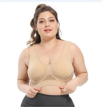 Bras For Women Plus Size Seamless Bra With Pads Easy Comfort Bra Active Everyday Push Up Bralette Vest Wireless Brassiere Bra