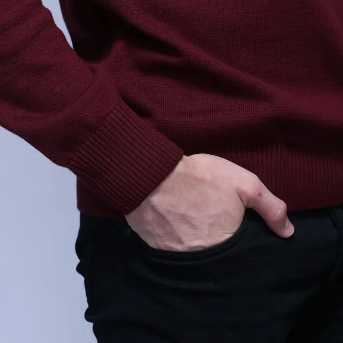 2019 Thicken Polo Sweaters Men Pullover Winter Warm Cotton Knitted Half Zipper Sweater Pullover Male Jumper Autumn Spring Jersey