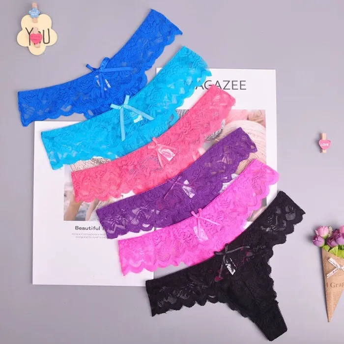 8color Gift full beautiful lace Women's Sexy lingerie Thongs G-string Underwear Panties Briefs Ladies T-back  3pcs/Lot xah11