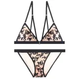 Breathable Underwear Set Soft Lingerie Set Red Transparent Bra Floral Two-Piece Bra And Panty Set Embroidery Lingerie Conjunto