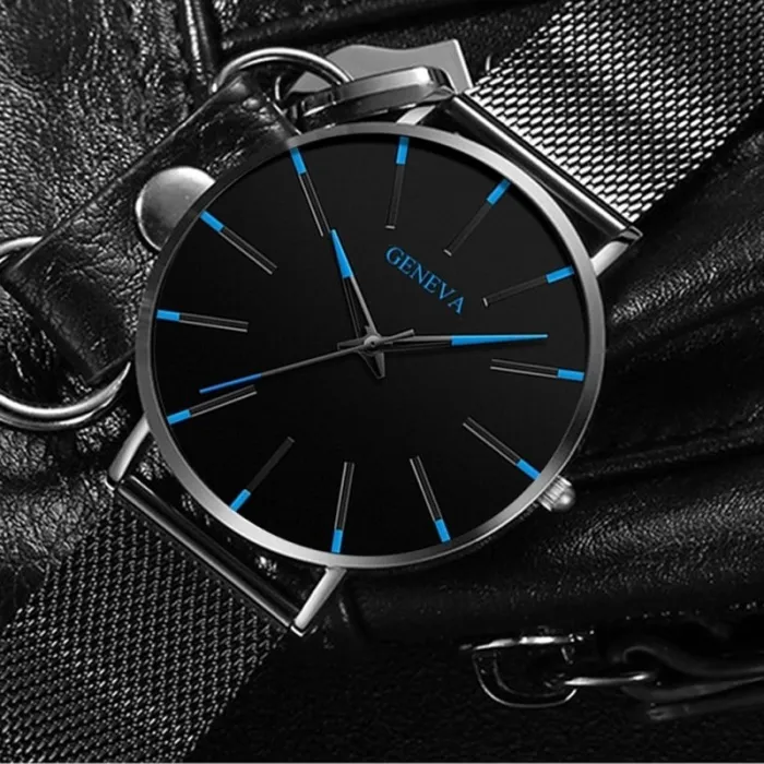 2020 Minimalist Men's Fashion Ultra Thin Watches Simple Men Business Stainless Steel Mesh Belt Quartz Watch