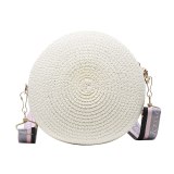 Woven Shoulder Bag Round Straw Shoulder Bag Small Beach HandBags Women Summer Hollow Handmade Messenger Crossbody Bags