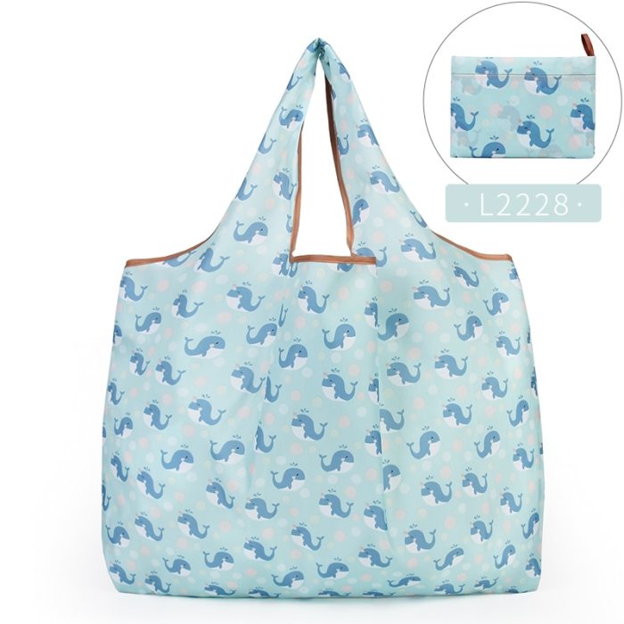 Reusable Shopping Bags Foldable Large Size Shopping Bags Totes Heavy Duty Washable Cloth Grocery Bags Eco-Friendly Ripstop