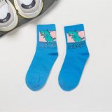 Japanese Kawaii Women Animals Cartoon Tube Socks Cute Egg Rabbit Panther Cotton Long Socks Female and Ladies Pink Milk White Sox