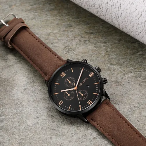 2020 Relogio Masculino Watches Men Fashion Sport Stainless Steel Case Leather Strap Watch Quartz Business Wristwatch Reloj Hombr