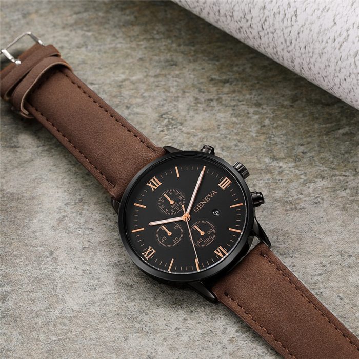 2020 Relogio Masculino Watches Men Fashion Sport Stainless Steel Case Leather Strap Watch Quartz Business Wristwatch Reloj Hombr