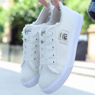 Canvas shoe woman 2020 new arrival Lace-up Spring/autumn Sneakers for girls Fashion Denim solid Blue/White STAR CDG PLAY Tennis
