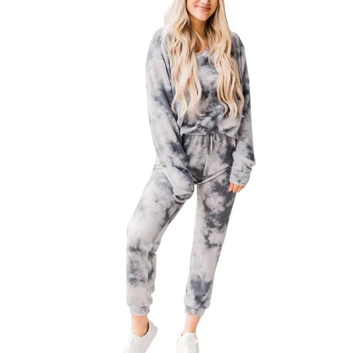 Tracksuit Women Clothes Two Piece Set Pants And Top Tie Dye Casual Wear Ropa Mujer Summer Autumn Femme 2 Pieces Streetwear Suits