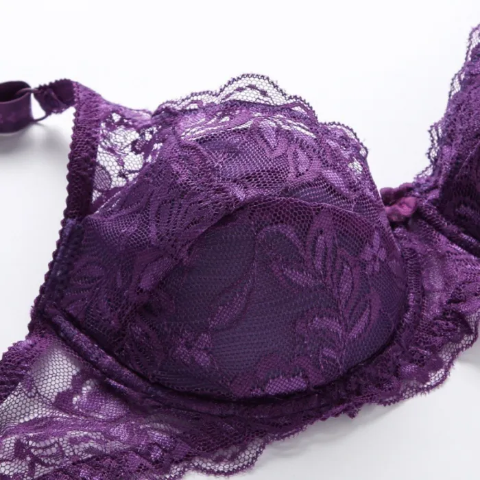 Sexy Gather Push Up Bra Underwire 5/8Cup Lace Brassiere Underwear 32/34/36/38/40 Lady lace intimates Sexy lingerie Undrwear