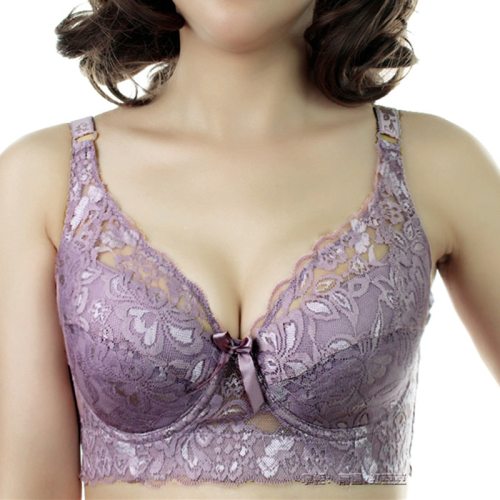 Meizimei Deep V Sexy Lingerie Lace Bras for Women thin Intimate Floral Plus Size Underwire Super Push up bhBrassiere Girl lady