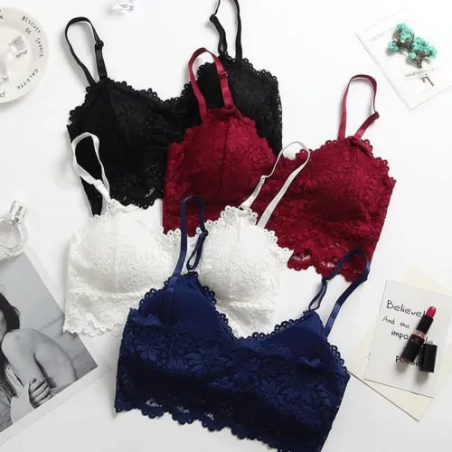 2020 New Arrival Women Push Up Wireless Lace Bra Top Sexy Women One Size Bralette Underwear Lingerie Full Cup Bra