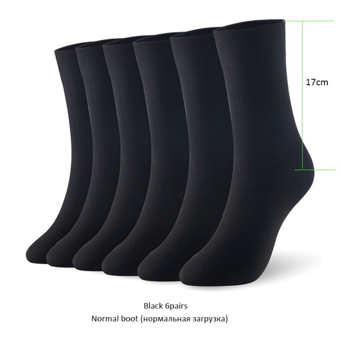 Bamboo socks solid color men socks 6pairs/lot man long boot business socks UK SIZE 7-11 EUR SIZE 40-46