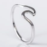 Fashion Simple Design Sea Wave Rings Ocean Surf Alloy Ring Rose Gold Silver Color Finger Jewelry Rings for Women Surfer Gift