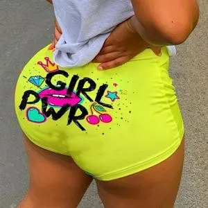 2020 Women Shorts Letter Print Shorts Summer Casual High Waist Short Pants Hot Sale Sports Daily Shorts Bottom New