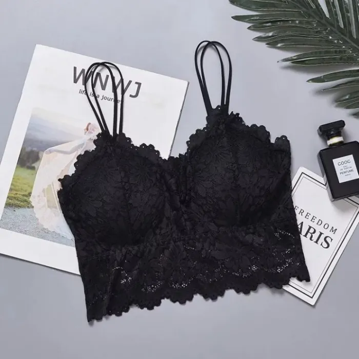 2020 New Arrival Women Push Up Wireless Lace Bra Top Women Plus Size Bralette Underwear Lingerie Full Cup