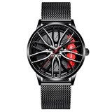 Sports Car Wheel Rim Hub Watches Men Custom Design Sport Car Rim Hub Men Watch Stainless Steel Waterproof Creative Watch