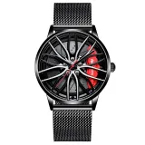 Sports Car Wheel Rim Hub Watches Men Custom Design Sport Car Rim Hub Men Watch Stainless Steel Waterproof Creative Watch