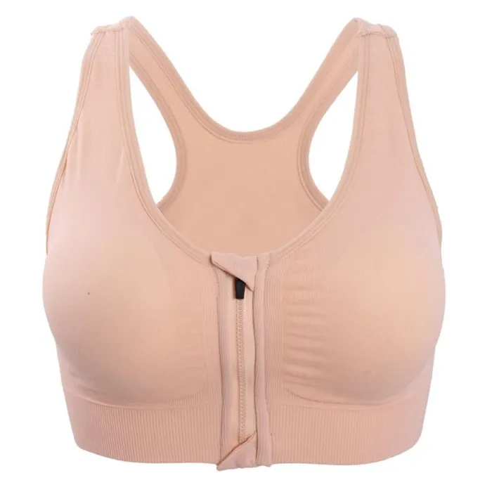 S-XXL Front Zipper Solid Sports Bra for Women Underwear Fitness Shirt Push Up Yoga Crop Top Bras  Athletic Vest Gym Sportswear
