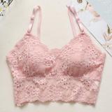 Women Sexy Lingerie Lace Bra Hollow Bralette Backless Crop Top Padded Camis Bra Brassiere Female Intimates Soft Underwear