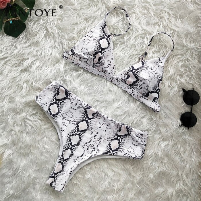 Fantoye Sexy Snake Print Bikini Women Swimwear 2019 Female Two-pieces Bikinis Sets Lady Buquini Plus Size Swimming Bathing Suit