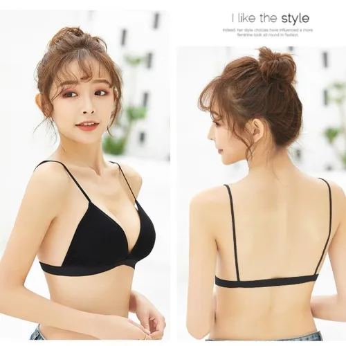 Seamless Soft Sexy Bras for Women Thin Strap Wireless Push Up Bra Backless Comfort Underwear Bralette Sexy Lingerie