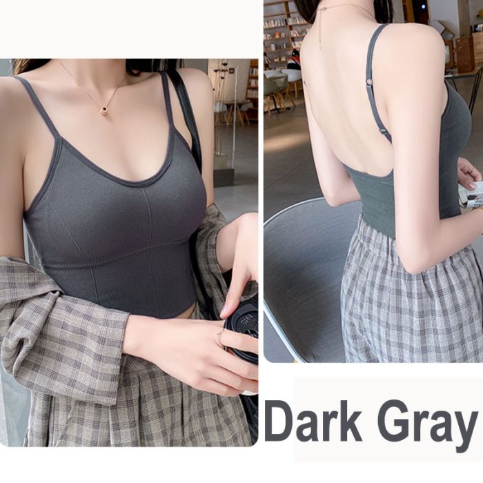FINETOO Sexy Backless Bralette Active Bra For Women Seamless Padded Bra Women Lingerie Cotton Wireless Long Tops Brassiere Bra