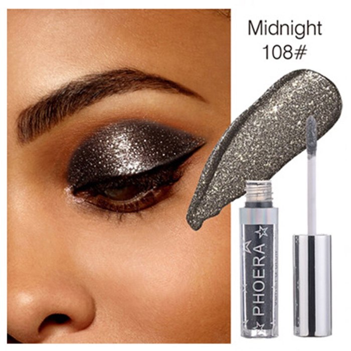 Attractive Gleaming Metal Eyeshadow High Quality Fashion Popular Liquid Eyeshadow Portable Sparkling  Eye MAKEUP Tool TSLM2