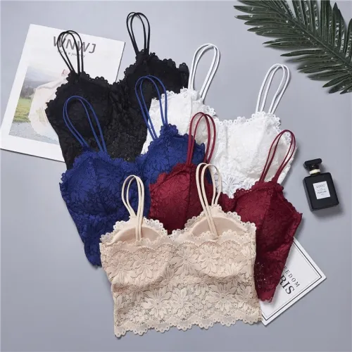 2020 New Arrival Women Push Up Wireless Lace Bra Top Women Plus Size Bralette Underwear Lingerie Full Cup