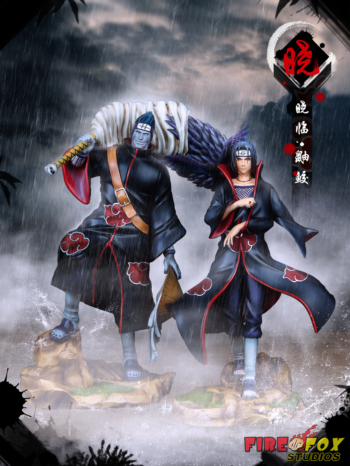  In Stock Fire Fox Studio Naruto Akatsuki Itachi Kisame 1 