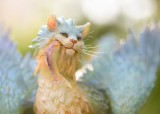 【Pre order】Animal Planet 山村れぇ  Fantasy Creatures Jade Feather Cat Resin Statue （Copyright） Deposit