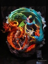 【In Stock】Miss Time Studio One Piece Ace&Marco Dragon and Phoenix Bringing Prosperity Resin Statue