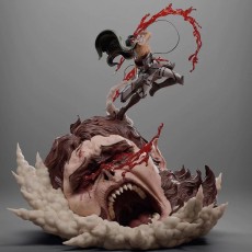 【Pre order】Player 1 studio Attack on Titan Levi·Ackerman VS Beast Titan Resin Statue Deposit